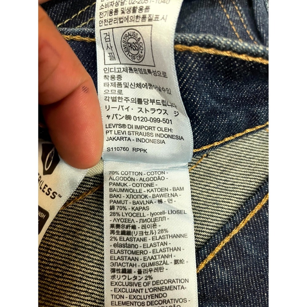 Levi's 511 Straight Leg Jeans Mens 34x32 Blue Denim Dark Wash Cotton Stretch - Picture 8 of 16